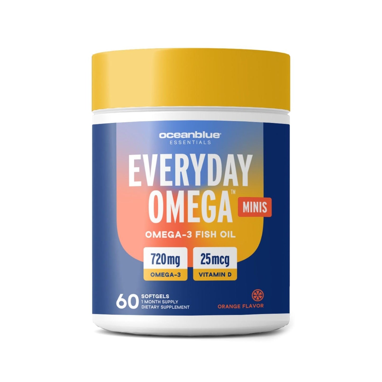 Oceanblue Omega-3 for Women | Burpless Mini Softgels with Vitamin D3 | Orange Flavor (60 Count Minicap)