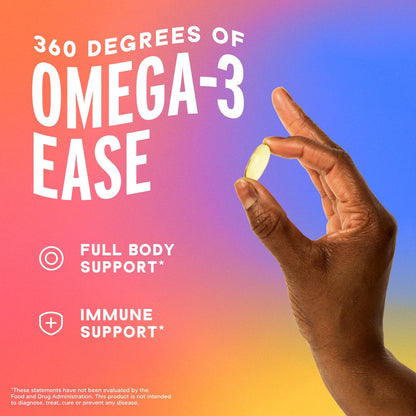 Oceanblue Omega 3 Supplement for Women | Burpless Fish Oil 720mg + Vitamin D3 | Heart & Immune Support | Molecularly Distilled Orange Flavor (30 Count One a Day Omega)