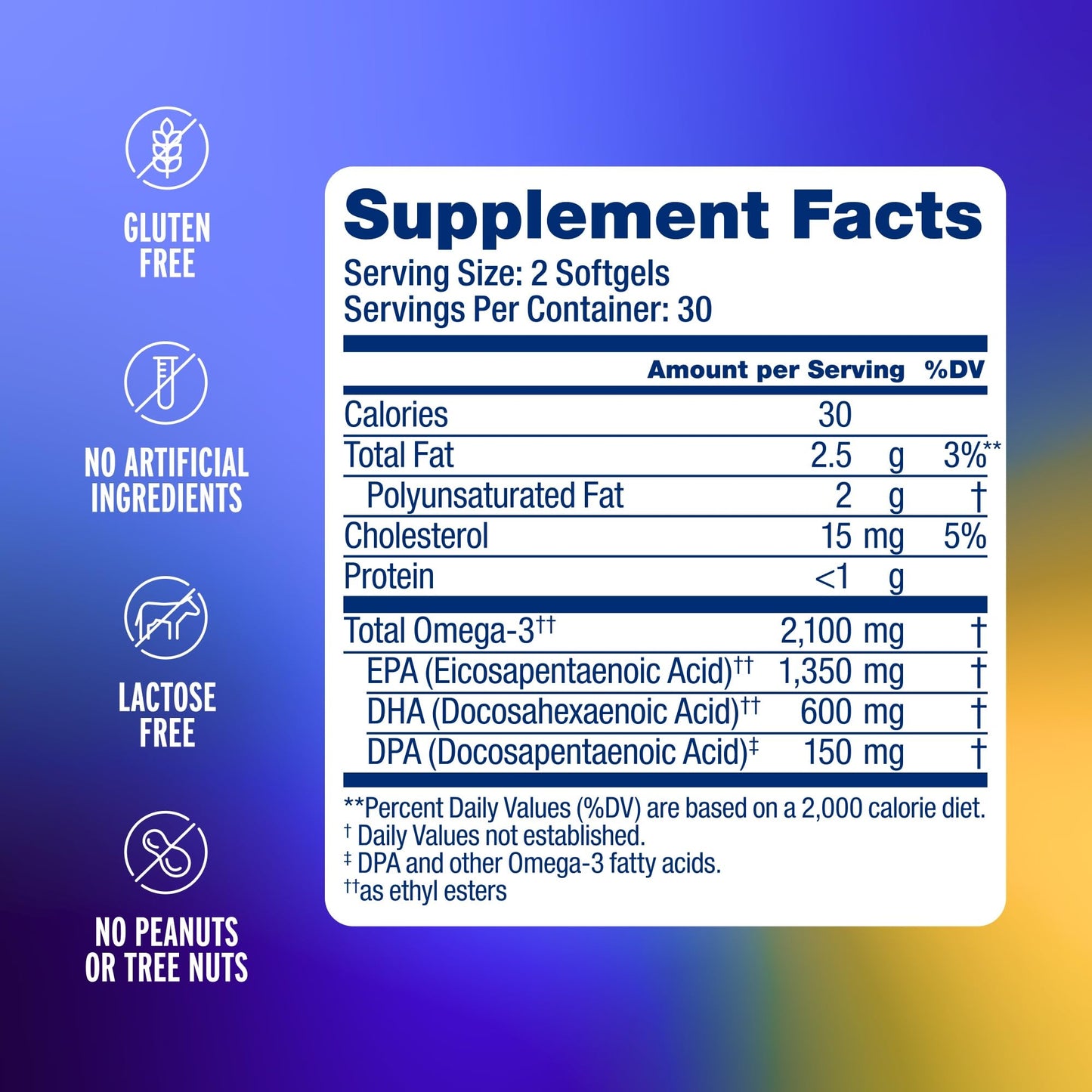 Oceanblue Professional Omega-3 2100-60 Count | High-Potency Triple-Strength Burpless Fish Oil (EPA, DHA, DPA) - Orange Flavor