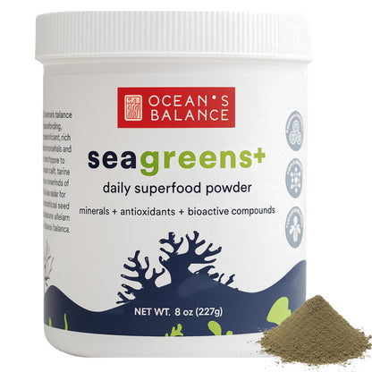 Ocean's Balance Seagreens+ Daily Superfood Powder - Organic Seaweed Greens