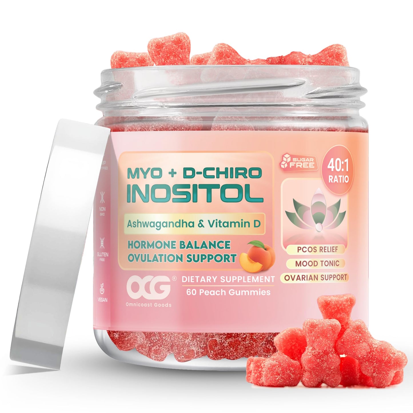 OCG Myo-Inositol & D-Chiro Inositol Gummies with Ashwagandha | PCOS Support