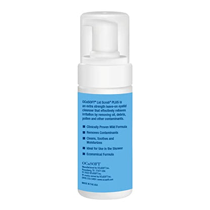 OCuSOFT Lid Scrub PLUS Foam – Instant Foaming Eyelid Cleanser for Moderate to Severe Eyelid Irritations | 1.68 fl oz