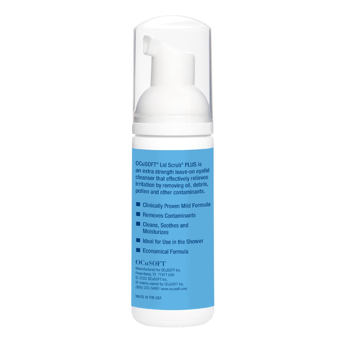 OCuSOFT Lid Scrub PLUS Foam – Instant Foaming Eyelid Cleanser for Moderate to Severe Eyelid Irritations | 1.68 fl oz
