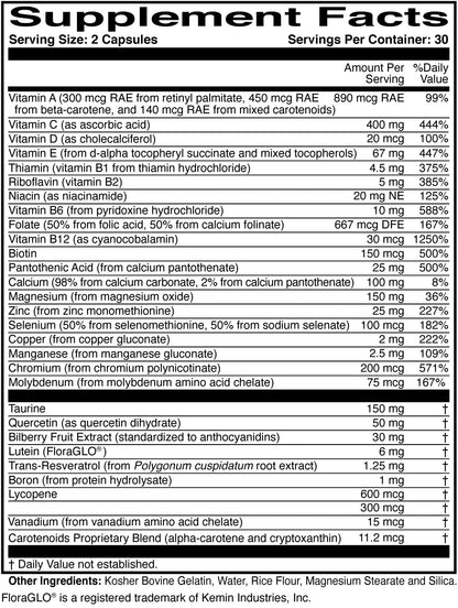 OcularEssentials Daily Multivitamin for Eye Health – 60 Capsules | Lutein, Zeaxanthin & Antioxidants