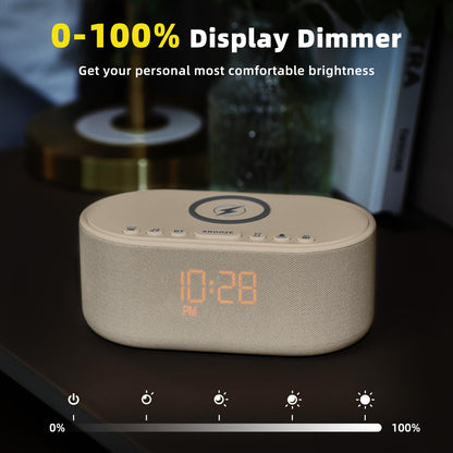 Odokee Sound Machine Alarm Clock – Bluetooth 10W Speaker & Wireless Charging | Putty