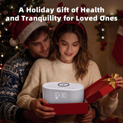 Odokee Sound Machine Alarm Clock with Wireless Charger - 21 Soothing Sounds & 10W Bluetooth Speaker