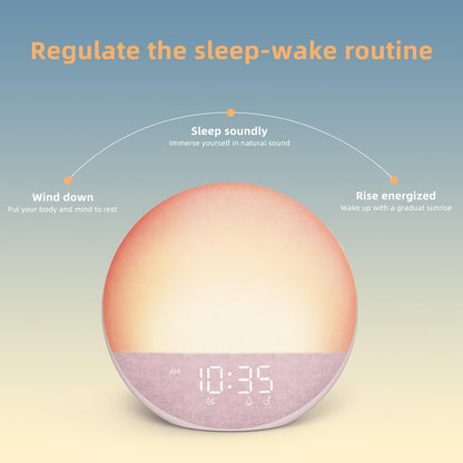Odokee Sunrise Alarm Clock White Noise Machine – Dimmable Wake Light & Bluetooth Speaker