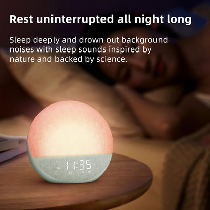 Odokee Sunrise Alarm Clock White Noise Machine – Sage Green | Natural Wake Light & Bluetooth Speaker