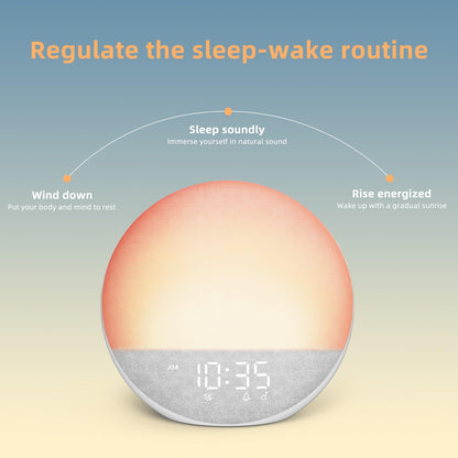 Odokee Sunrise Alarm Clock with White Noise Machine – Natural Wake Up Light, Bluetooth Speaker, 25 Sleep Sounds (Frost White)