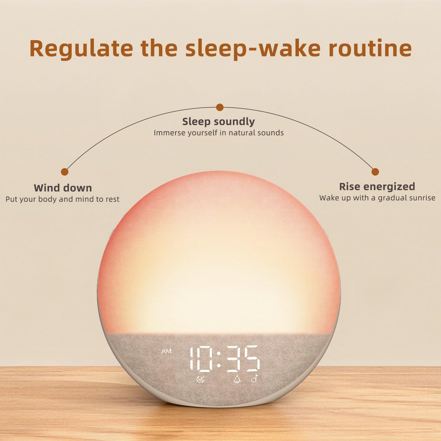 Odokee Sunrise Alarm Clock with White Noise – Natural Wake-Up Light & Bluetooth Speaker