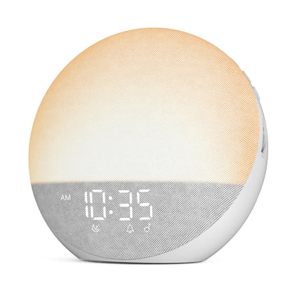 Odokee Sunrise Alarm Clock with White Noise Machine – Natural Wake Up Light, Bluetooth Speaker, 25 Sleep Sounds (Frost White)