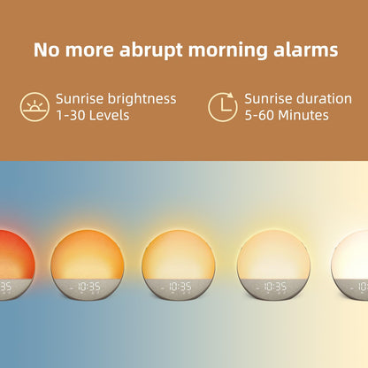 Odokee Sunrise Alarm Clock – Natural Wake Up Light, Bluetooth Speaker & 25 Sleep Sounds