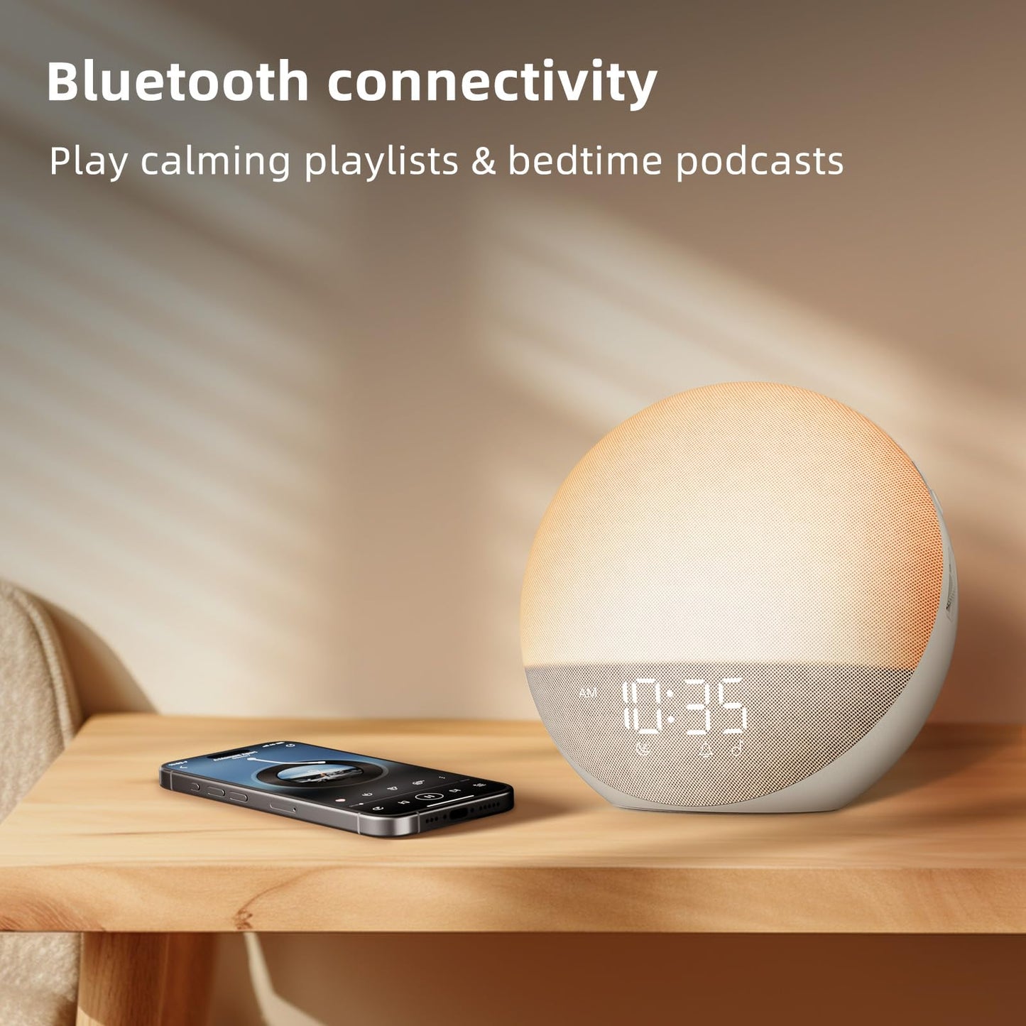 Odokee Sunrise Alarm Clock with White Noise – Natural Wake-Up Light & Bluetooth Speaker