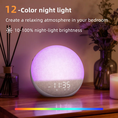 Odokee Sunrise Alarm Clock with White Noise – Natural Wake-Up Light & Bluetooth Speaker