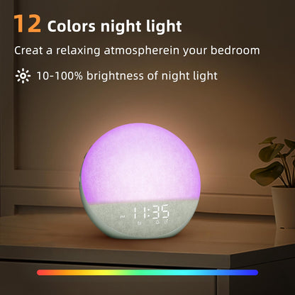 Odokee Sunrise Alarm Clock White Noise Machine – Sage Green | Natural Wake Light & Bluetooth Speaker