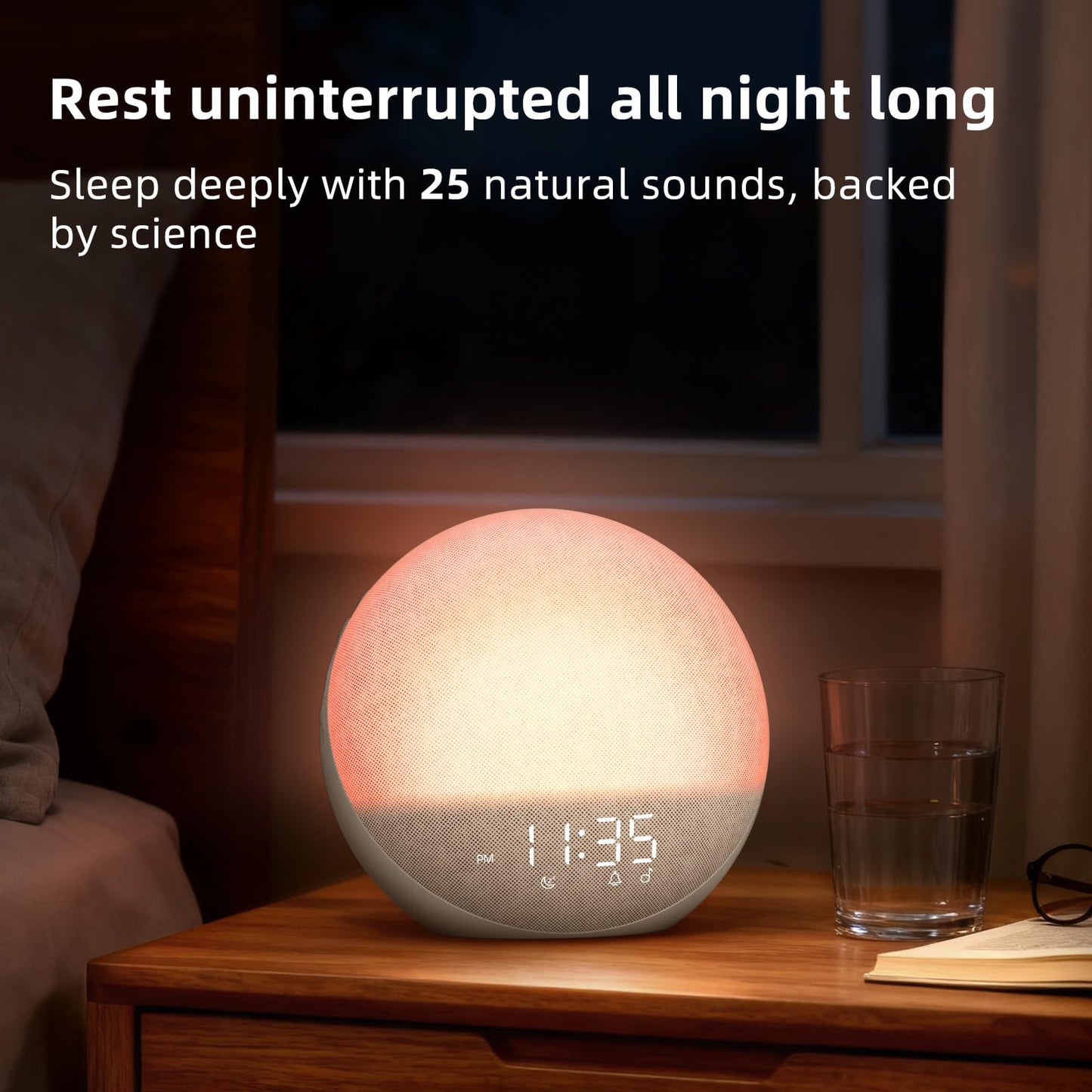 Odokee Sunrise Alarm Clock with White Noise – Natural Wake-Up Light & Bluetooth Speaker