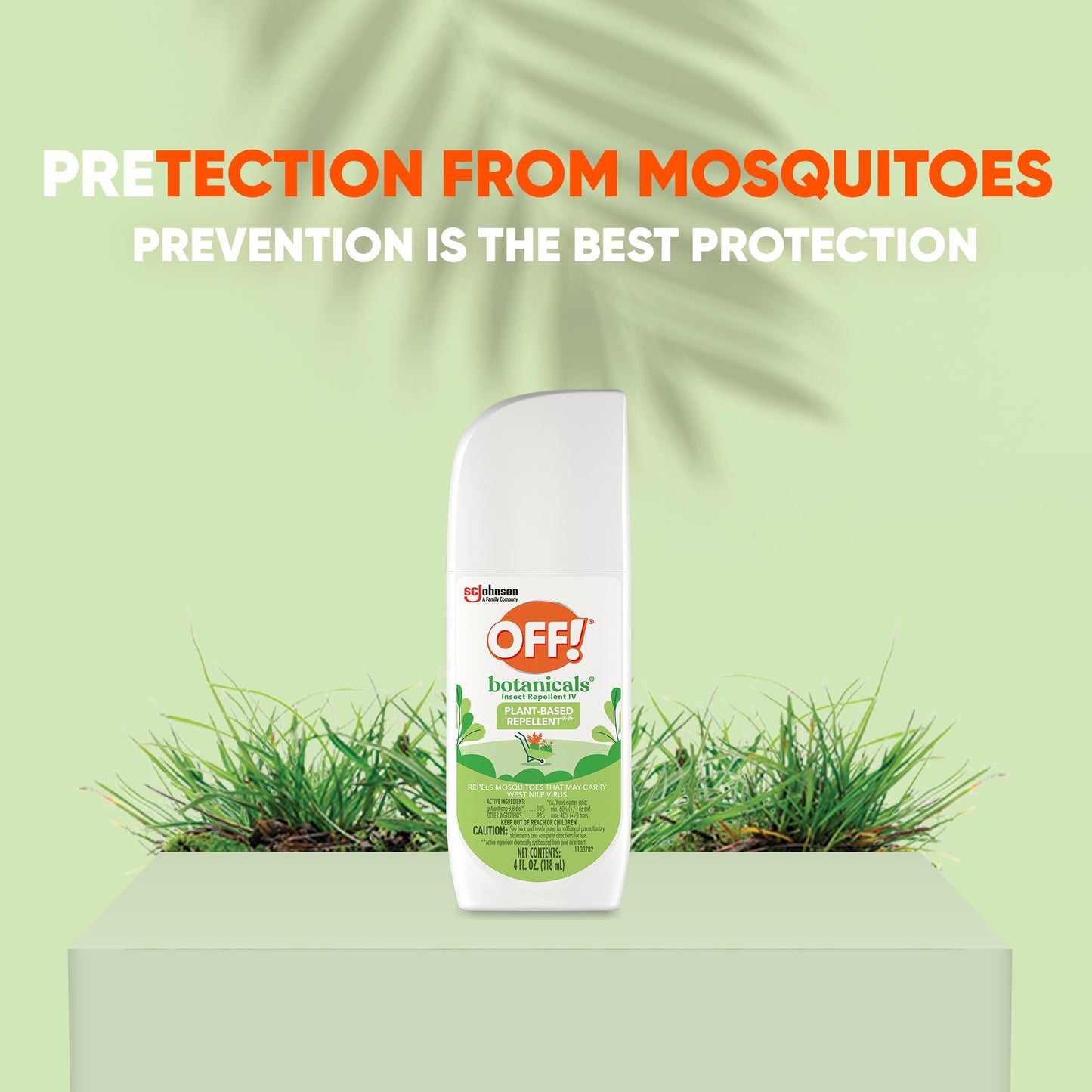 OFF! Botanicals Insect Repellent, 4 oz – Natural Bug Spray for Mosquitoes & No-See-Ums
