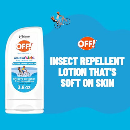 OFF! Insect Repellent Lotion for Adults & Kids – Fragrance-Free, Picaridin, 3.8 oz