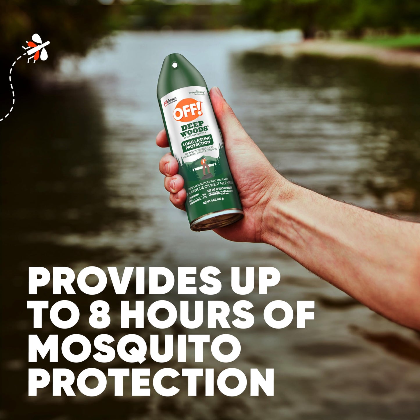OFF! Deep Woods Insect Repellent Aerosol — Long-Lasting Mosquito & Tick Protection (6 oz)
