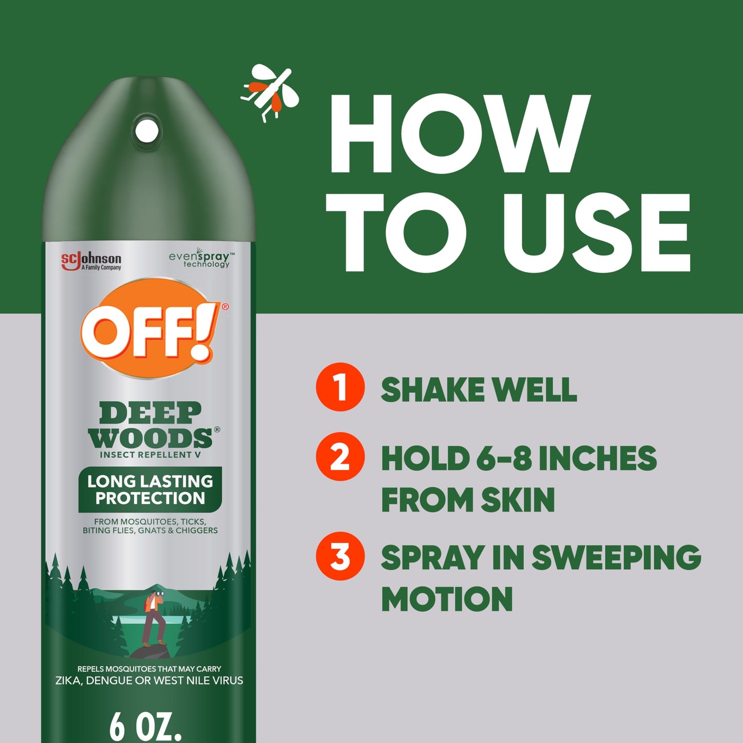 OFF! Deep Woods Insect Repellent Aerosol — Long-Lasting Mosquito & Tick Protection (6 oz)