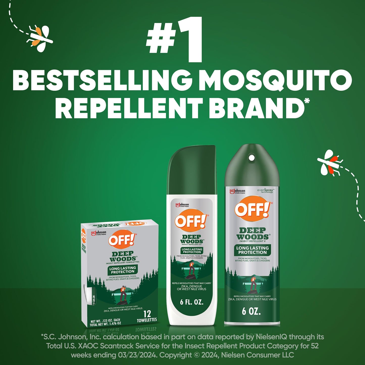 OFF! Deep Woods Insect Repellent Aerosol — Long-Lasting Mosquito & Tick Protection (6 oz)