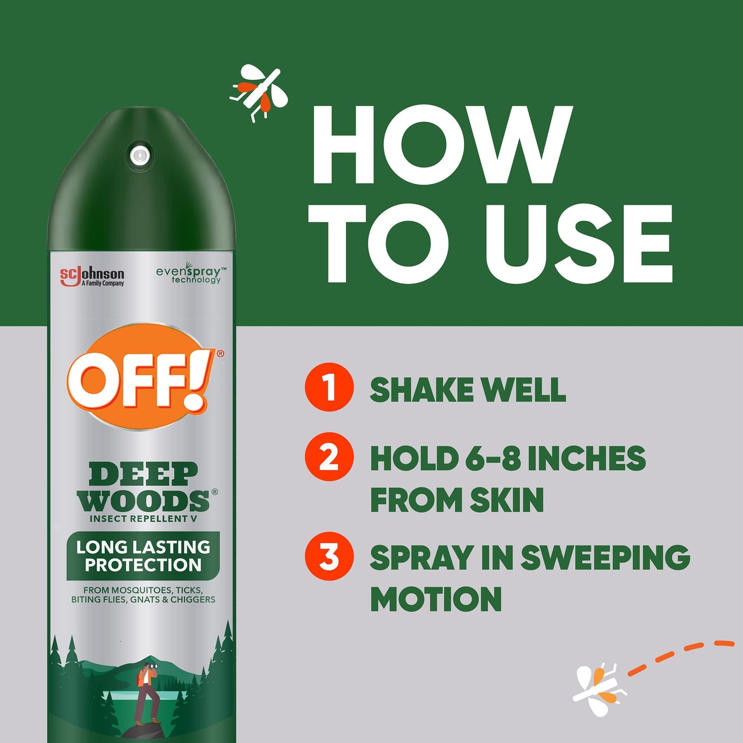 OFF! Deep Woods Insect Repellent Aerosol — Long-Lasting Mosquito, Tick & Insect Protection, 9 oz