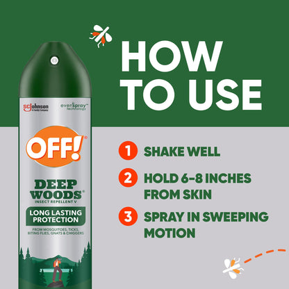 OFF! Deep Woods Insect Repellent Aerosol — Long-Lasting Mosquito, Tick & Insect Protection, 9 oz