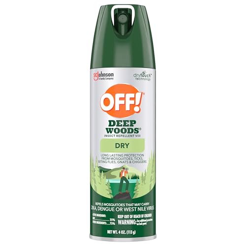 OFF! Deep Woods Insect Repellent Aerosol — Dry, Non-Greasy 25% DEET, 4 oz, 4 Count