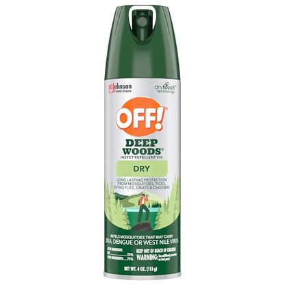 OFF! Deep Woods Insect Repellent Aerosol — Dry, Non-Greasy 25% DEET, 4 oz, 4 Count