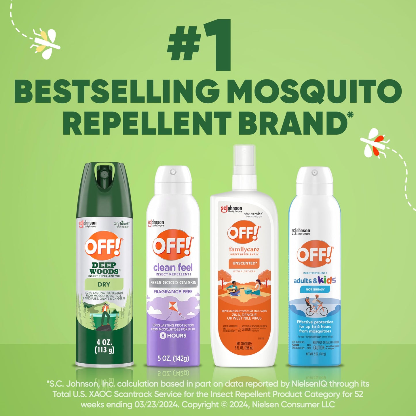 OFF! Deep Woods Insect Repellent Aerosol — Dry, Non-Greasy 25% DEET, 4 oz, 4 Count