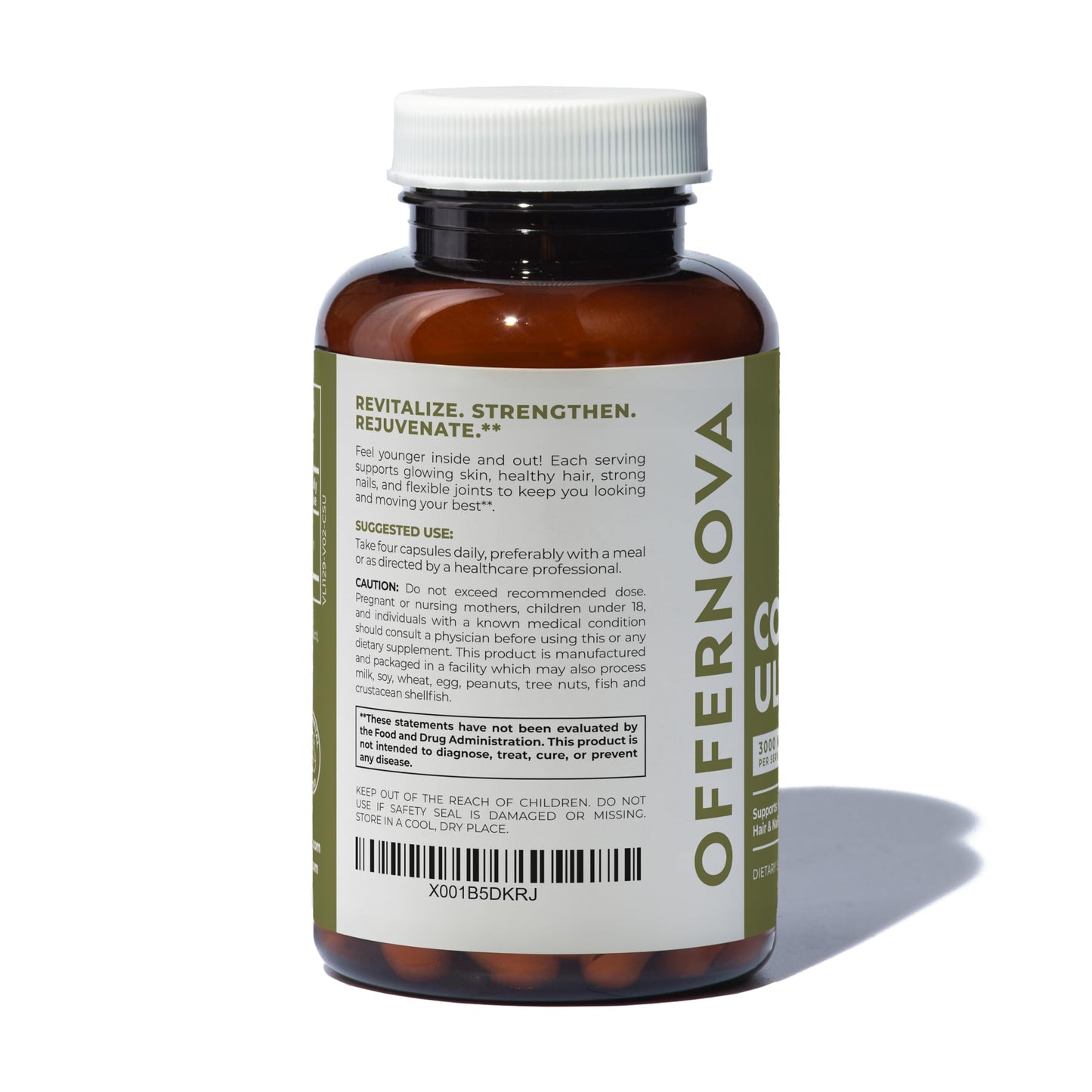 Offernova Collagen Ultra – 3000mg Hydrolyzed Collagen, 90 Capsules – Joints, Skin & Nails