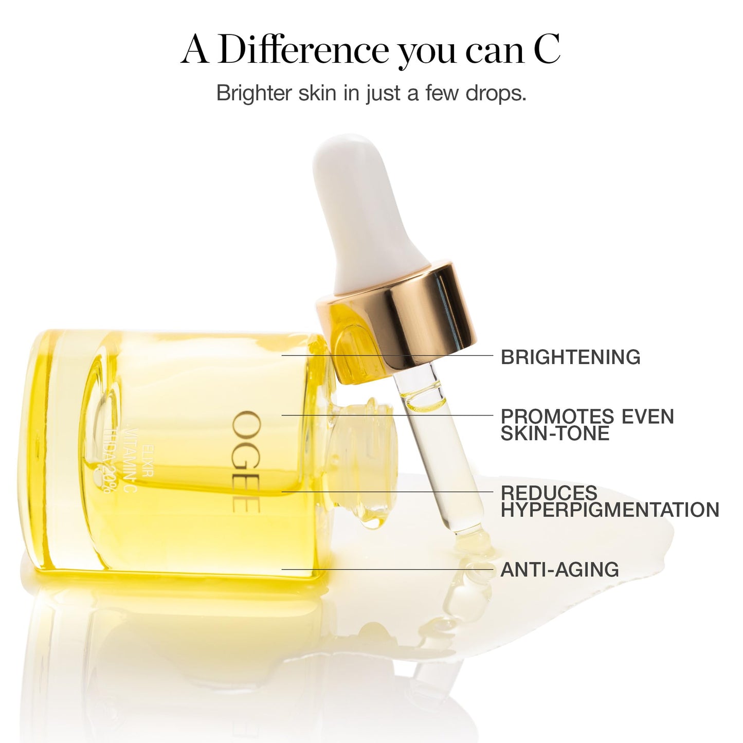 Ogee Vitamin C THDA 20% Elixir | Certified Organic Vitamin C Face Serum