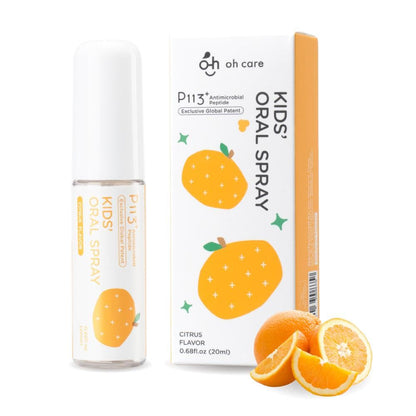 OH CARE Kids Mouth Spray – Fluoride Free Oral Care with P113+ Antibacterial Peptide (Citrus)