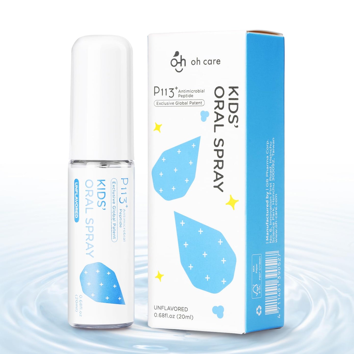 oh care Kids Mouth Spray - Fluoride Free Cavity Protection | P113+