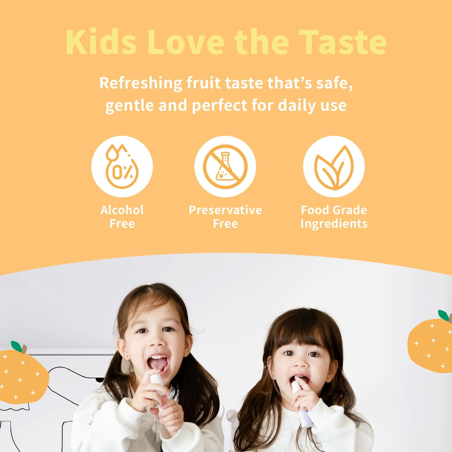 OH CARE Kids Mouth Spray – Fluoride Free Oral Care with P113+ Antibacterial Peptide (Citrus)