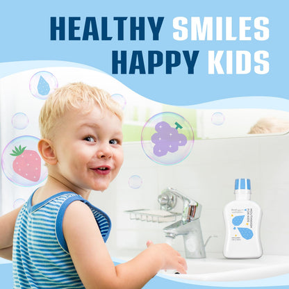 oh care Kids Mouthwash – Fluoride-Free, Alcohol-Free, P113+ Antimicrobial, Grape Flavor, 11.08 fl oz