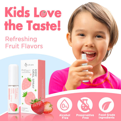 oh care Mouth Spray for Kids – Cavity Protection, Fluoride Free, P113+ Antibacterial Peptide (Ages Newborn–12) – Grape