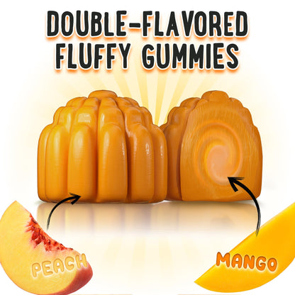OH MY CHEWY Growth Increase Vitamin Gummies – Growth & Bone Support for Kids & Teens (Calcium, Vitamin D3, K2) Peach & Mango 60 CT