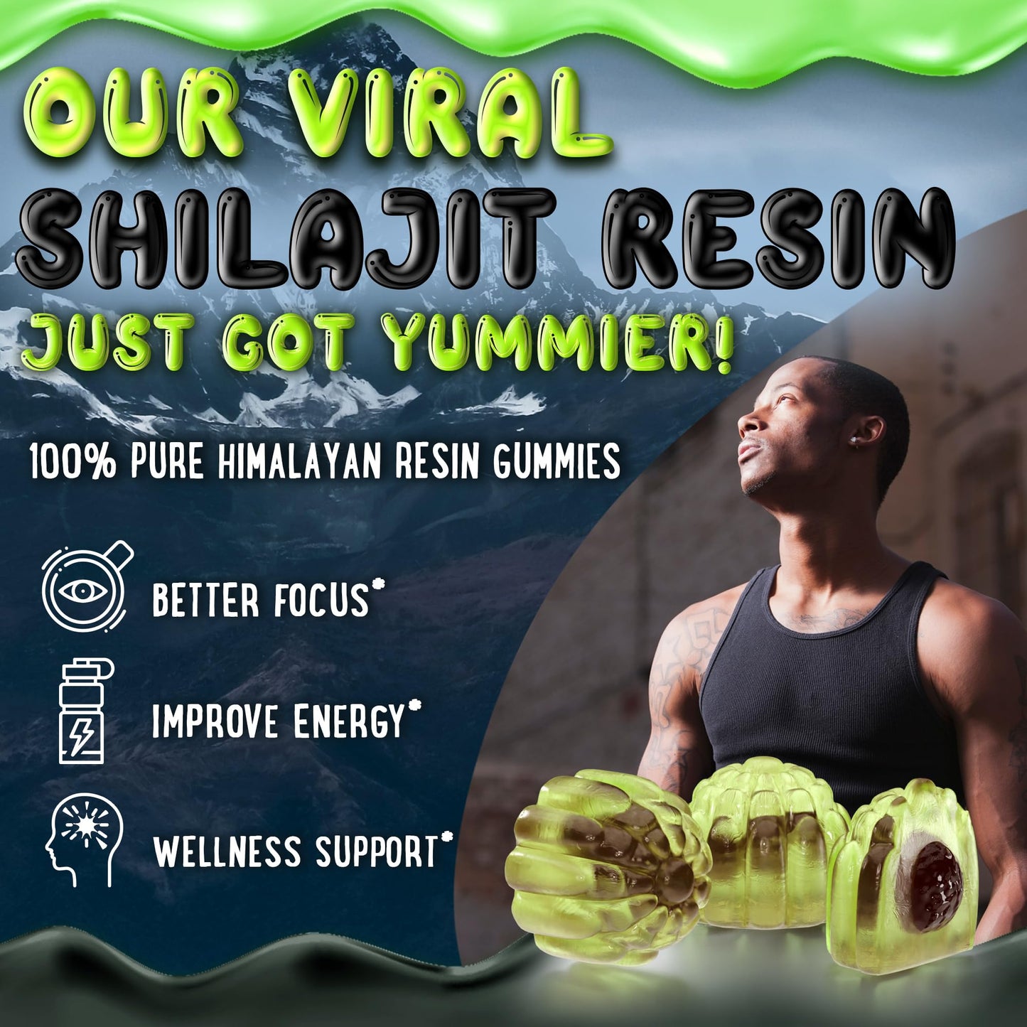 OH MY CHEWY Himalayan Shilajit Gummies - High Potency Gold-Grade Resin | Energy & Immune Support