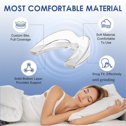 OHALEEP Anti Grinding Mouth Guard for Clenching Teeth at Night, Teeth Grinding Mouthguards for Sleeping, Mouth Guard for Grinding Teeth at Night, Night Guards for Teeth Grinding for Adults