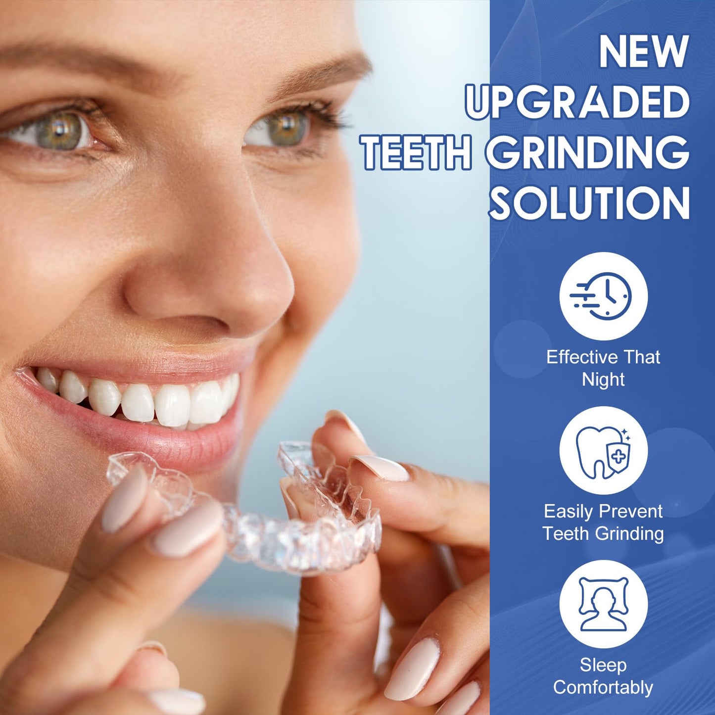 OHALEEP Anti Grinding Mouth Guard for Clenching Teeth at Night, Teeth Grinding Mouthguards for Sleeping, Mouth Guard for Grinding Teeth at Night, Night Guards for Teeth Grinding for Adults