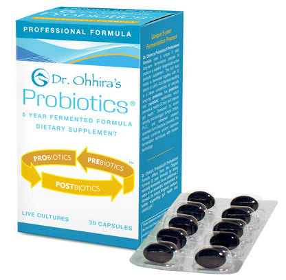 Dr. Ohhira’s Probiotics Professional Formula – Five-Year Fermented Prebiotics, 12 Strains, Postbiotic Metabolites, 30 Capsules