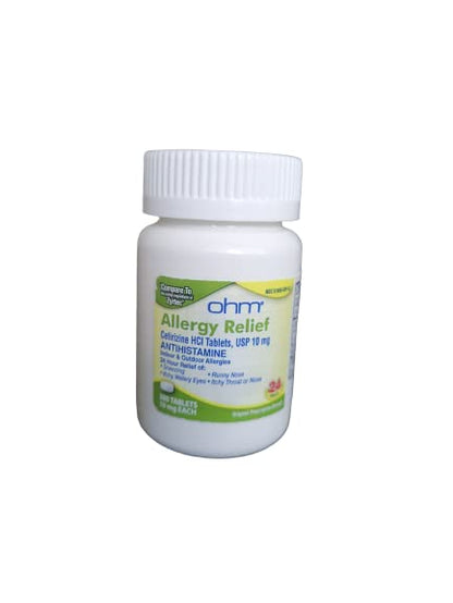 Ohm 24-Hour Cetirizine HCl 10 mg Tablets – 300 Count, All-Day Allergy Relief