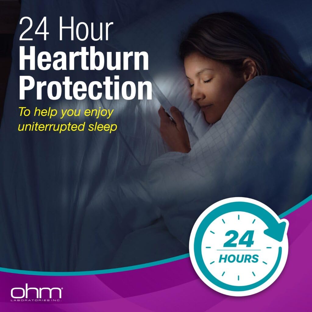 Ohm Omeprazole 20mg Delayed-Release Tablets | 84-Count, 12 Weeks of Heartburn Support