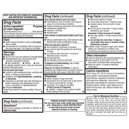 Ohm Esomeprazole Magnesium 20mg Delayed-Release Capsules | 24-Hour Heartburn Relief (28 Count)