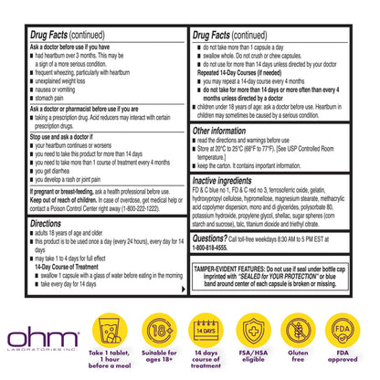 Ohm Esomeprazole 20mg Delayed-Release Capsules — 24-Hour Heartburn Relief (42 ct)