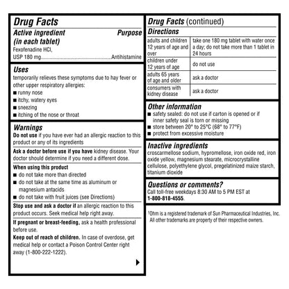 Ohm Allergy Medicine Fexofenadine 180mg – 150 Count | 24-Hour Non-Drowsy Indoor & Outdoor Allergy Relief