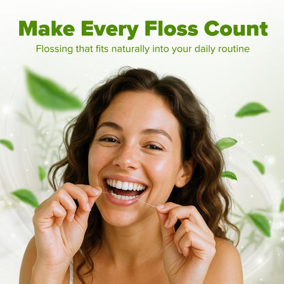 Ohm Floss Refill – 100% Silk, Natural Mint, Vegan Wax (110 yds)
