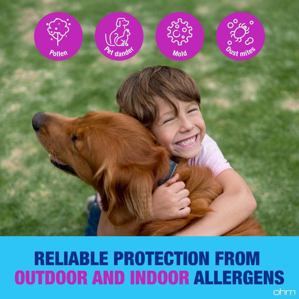 Ohm Children's Allergy Medicine Loratadine 5 mg Chewable Tablets – Grape Flavor, Non-Drowsy, 24-Hour Relief (30 Count)