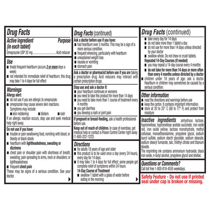 Ohm Omeprazole 20mg Delayed-Release Tablets – 28 Count Heartburn Relief